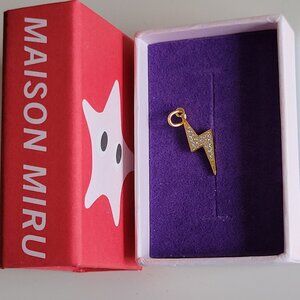 Pave Lightning Bolt Charm - Maison Miru